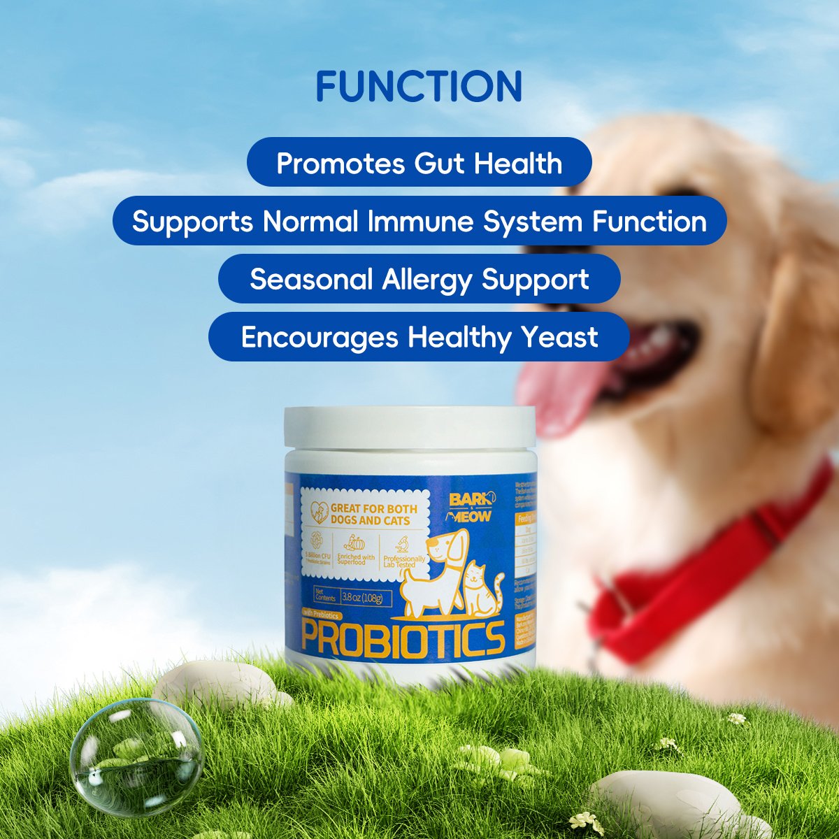 Bark And Meow Probiotics For Dogs & Cats 7 Tailored Strains Prebiotics - Image 7