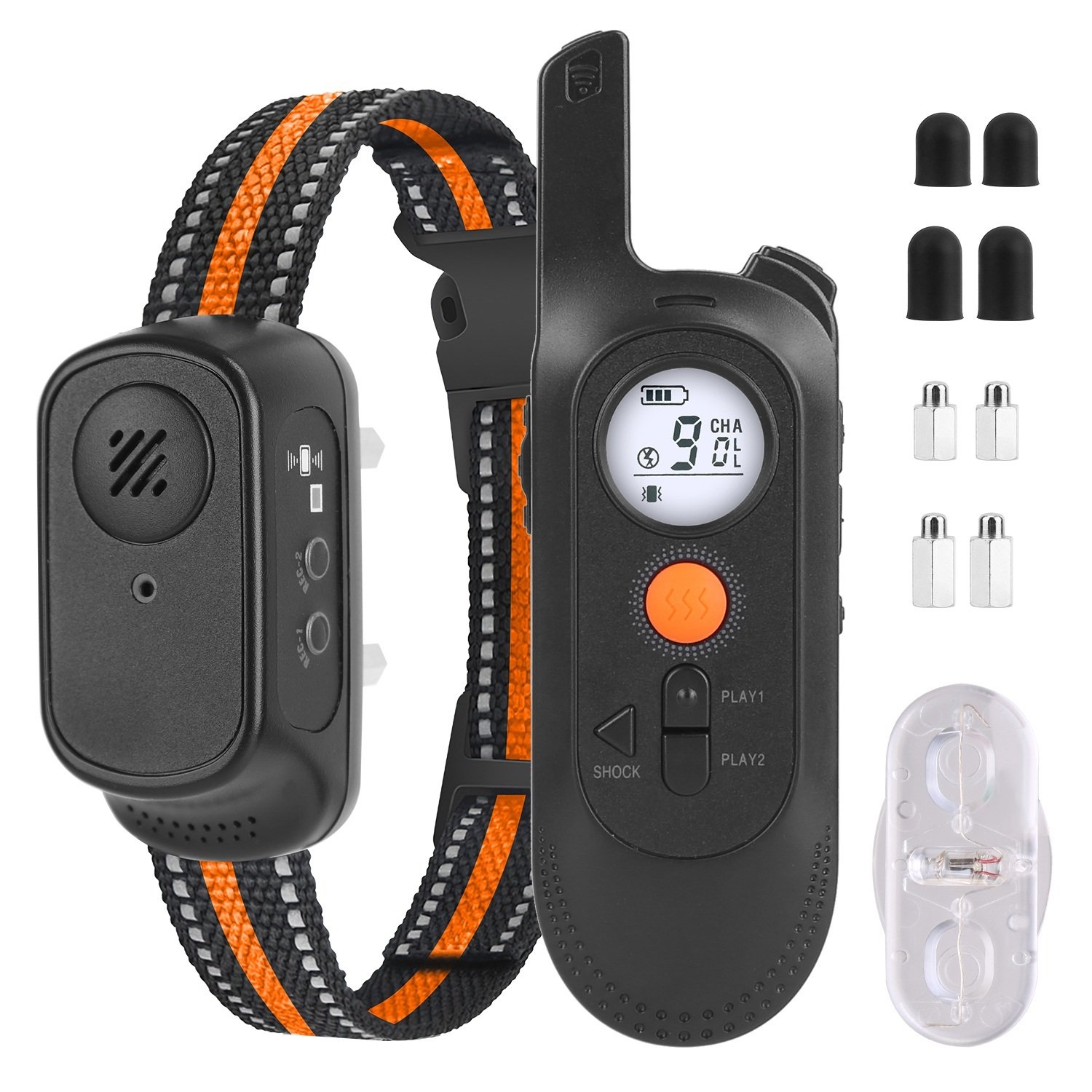 1Pc 984FT Dog Training Collar IP65 Waterproof Pet Beep Vibration Electric Shock Collar 3 Channels Rechargeable Transmitter Receiver Trainer With Recording Safety Keypad Lock - Image 6